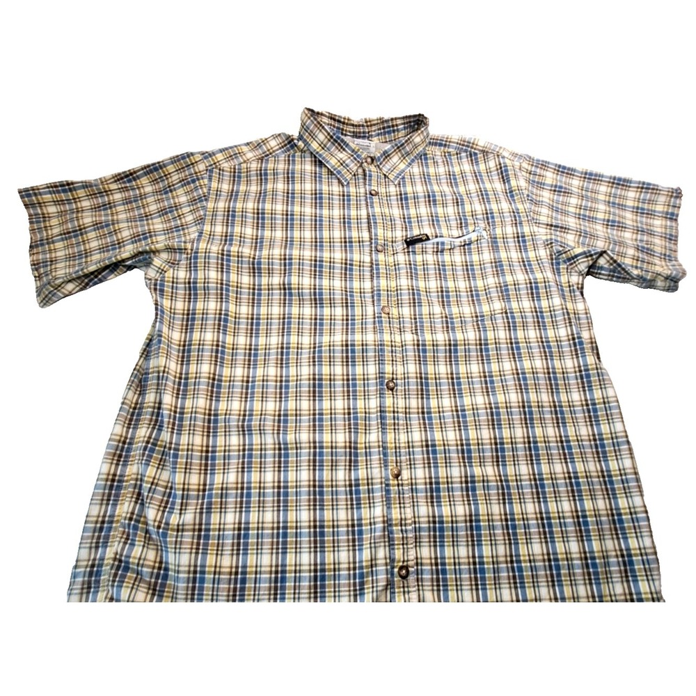 Columbia GRT Shirt Mens XL Plaid Lightweight Zipped Pocket  Hiking Outdoors GORP